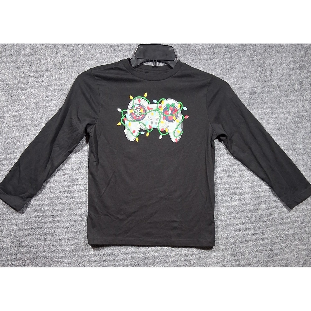 Holiday‎ Time Black shirt Boys M (8) Lights Video Game Controller Christmas